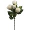 3PC 16" White Silk Rose Spray – 4 Flowers & 1 Bud, Realistic & Elegant Floral Decor